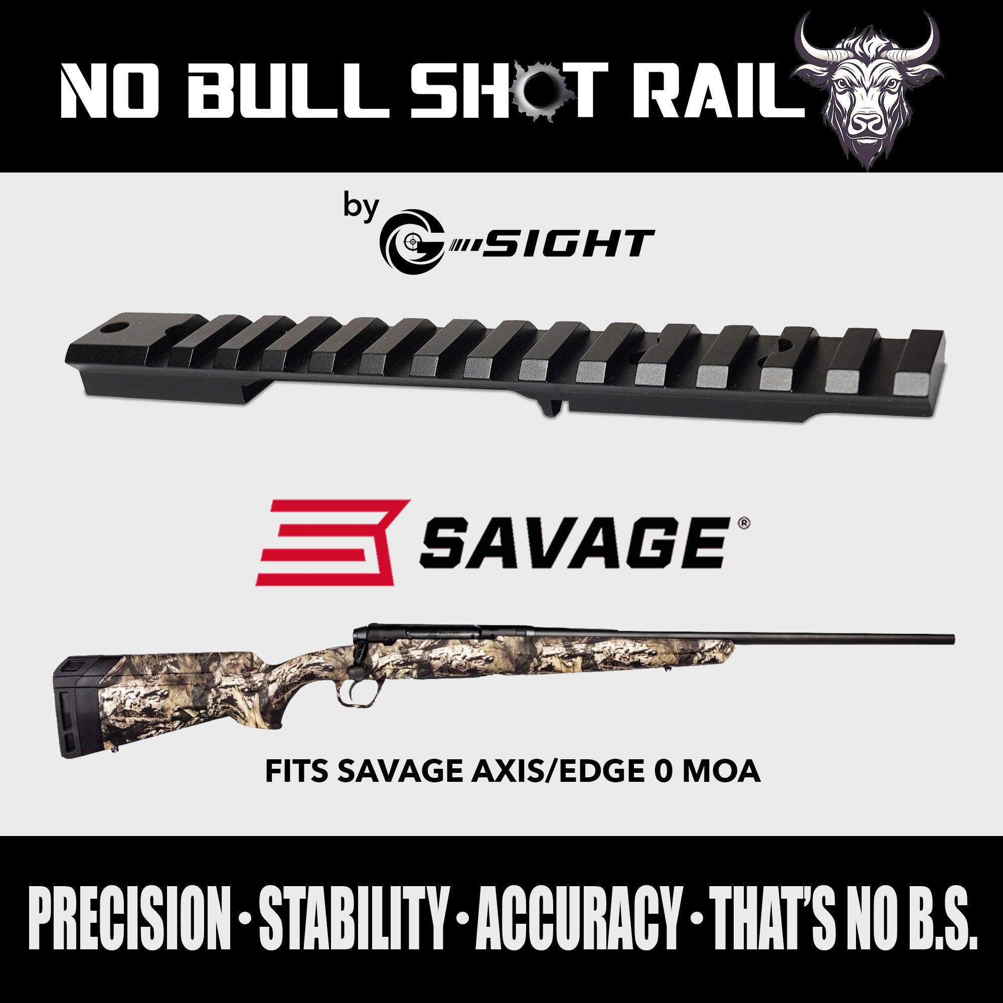 EGW Savage Edge / Axis 20 MOA Picatinny Rail - Ambidextrous Black (Model 41802)